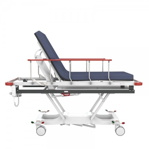 <h5 class="lightbox-heading">Excellent high height</h5>Quickly raise a patient up to the best working height.<div class="d-none d-lg-block">Lifting the platform height up to 880mm helps you to examine and treat your patient without having to stoop over, ensuring easy access and less stress. The backrest travels from 0 to 85 degrees with emergency CPR quick release.</div>