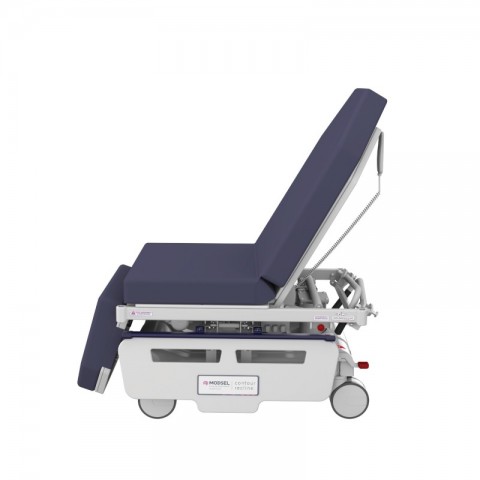 <h5 class="lightbox-heading">Low and safe</h5>Excellent 460mm low height with fold-under dropsides.<div class="d-none d-lg-block">The ultra-low height is combined with dropsides that glide down vertically under the chair top to provide safe access with no protrusions to catch on the patients legs or clothes.</div>