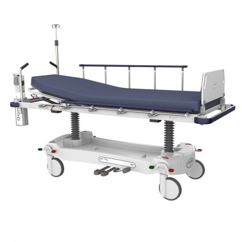 <h5 class="lightbox-heading">Hydraulic option</h5>Non-powered, manually operated stretcher option.<div class="d-none d-lg-block">In some cases, such as small or remote facilities, or large high pressure departments, hydraulically operated stretchers may be more beneficial, with simple mechanical servicing and without the requirement of regular charging or power cords.</div>
