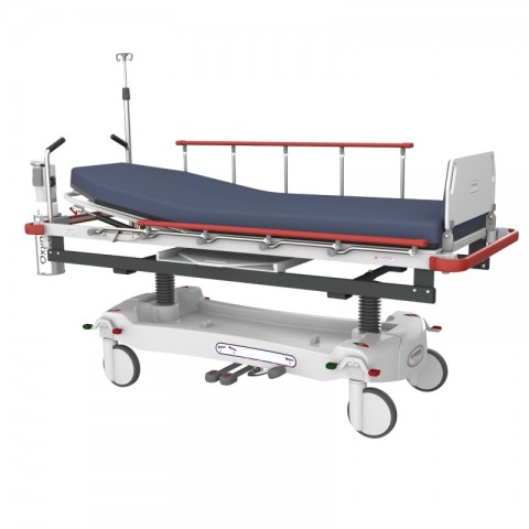 <h5 class="lightbox-heading">Hydraulic option</h5>Non-powered, manually operated stretcher option.<div class="d-none d-lg-block">In remote facilities, or large departments, hydraulic stretchers may be more beneficial, with simple servicing and without the requirement of regular charging or power cords. Includes a tracking digital cassette carriage and holder.</div>