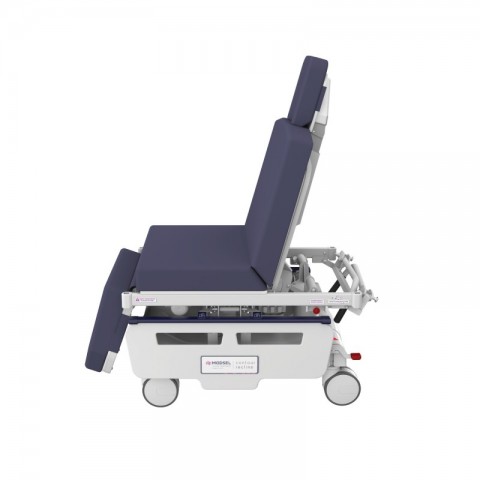 <h5 class="lightbox-heading">Low and safe</h5>Excellent 20 inch low height with fold-under dropsides.<div class="d-none d-lg-block">The ultra-low height is combined with dropsides that glide down vertically under the chair top to provide safe access with no protrusions to catch on the patients legs or clothes.</div>
